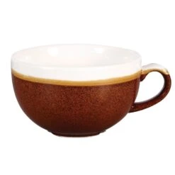 Churchill China Monochrome Cappuccino Cup Cinnamon Brown 22.7cl 8oz (Box Of 12)