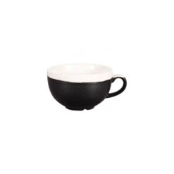 Churchill China Monochrome Cappuccino Cup Onyx Black 22.7cl 8oz (Box Of 12)