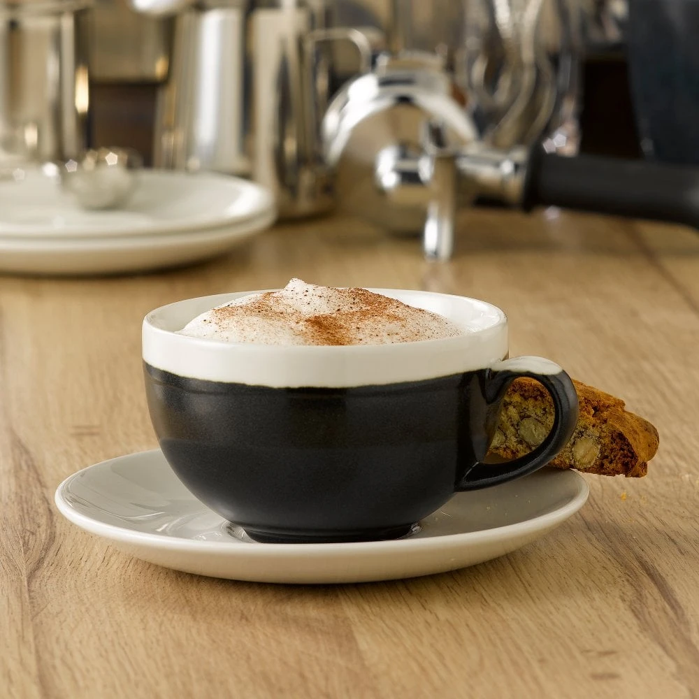 Churchill China Monochrome Cappuccino Cup Onyx Black 22.7cl 8oz (Box Of 12) 2 Churchill China Monochrome Cappuccino Cup Onyx Black 22.7cl 8oz (Box Of 12) - Image 2