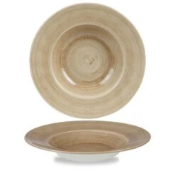 Churchill China Patina Wide Rim Bowl 11" (28cm) / 16.5oz Antique Taupe (Box Of 12)