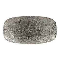 Churchill China Raku Oblong Plate 29.8 X 15.3cm Quartz Black (Box Of 12)