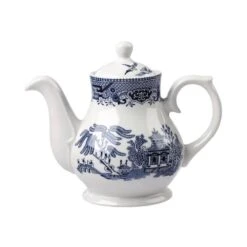 Churchill China Sandringham Blue 15oz (42cl) Tea / Coffee Pot Vintage Print (Box Of 4)
