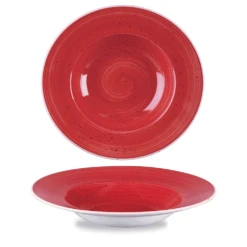 Churchill China Stonecast Berry Red Wide Rim Bowl- 28cm/ 11'' (Box Of 12)