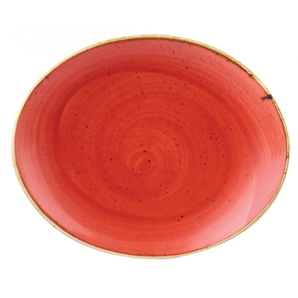 Churchill China Stonecast Oval Plate 19.2cm (7.75") Red Berry (Box Of 12) 1 Churchill China Stonecast Oval Plate 19.2cm (7.75") Red Berry (Box Of 12)