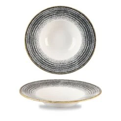 Churchill China Studio Print Charcoal Black Wide Rim Bowl Medium 9.5''/24 Cm (Box Of 12)