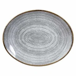Churchill China Studio Print Stone Grey Oval Plate 10.62''/ 27 Cm (Box Of 12)
