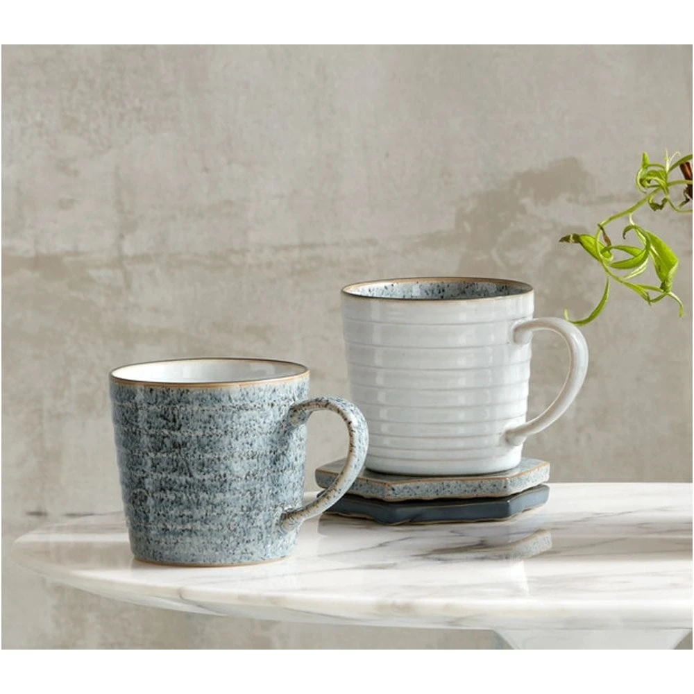 Denby Studio Grey Quartz Ridged Mug 40cl (Box Of 6) 2 Denby Studio Grey Quartz Ridged Mug 40cl (Box Of 6) - Image 2