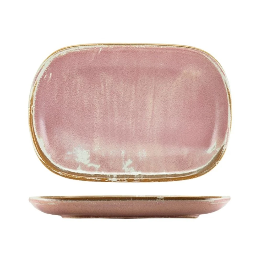 Genware Terra Porcelain Rose Rectangular Plate 34.5x23.5cm (Box Of 12) 1 Genware Terra Porcelain Rose Rectangular Plate 34.5x23.5cm (Box Of 12)