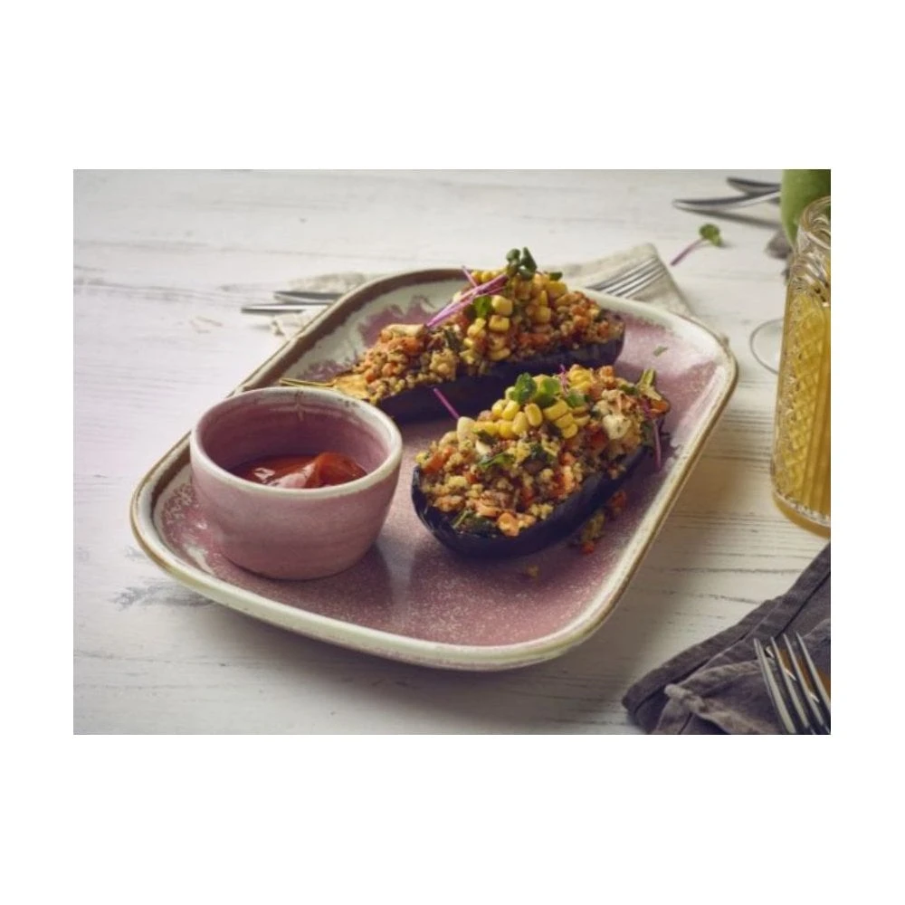 Genware Terra Porcelain Rose Rectangular Plate 34.5x23.5cm (Box Of 12) 2 Genware Terra Porcelain Rose Rectangular Plate 34.5x23.5cm (Box Of 12) - Image 2