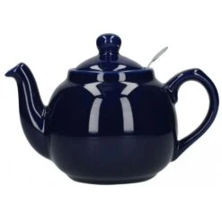 Lifetime Brands Farmhouse Filter 2 Cup Teapot - 21oz (600ml) Colbalt Blue