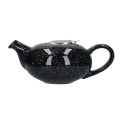 Lifetime Brands London Pottery 4 Cup Pebble Filter Teapot - Flecked Black Teapot
