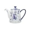 Lifetime Brands London Pottery Blue Rose 4 Cup Ceramic Teapot - Almond Ivory / Blue