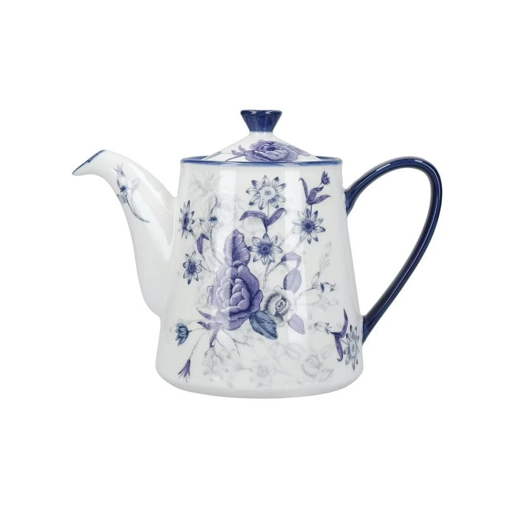 Lifetime Brands London Pottery Blue Rose 4 Cup Ceramic Teapot - Almond Ivory / Blue 1 Lifetime Brands London Pottery Blue Rose 4 Cup Ceramic Teapot - Almond Ivory / Blue