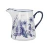 Lifetime Brands London Pottery Blue Rose Ceramic Milk Jug 8oz - Almond Ivory / Blue
