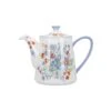 Lifetime Brands London Pottery Viscri Meadow 4 Cup Ceramic Teapot - Almond Ivory / Cornflower Blue